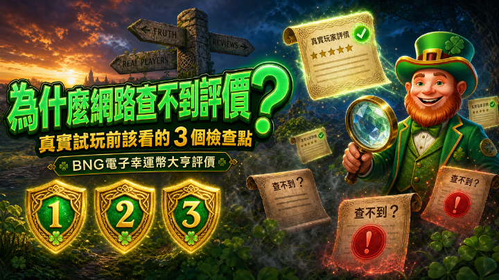 為什麼網路查不到評價?真實試玩前該看的 3 個檢查點|BNG電子幸運幣大亨評價