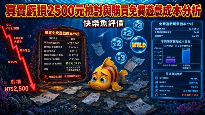 真實虧損2500元檢討與購買免費遊戲成本分析|BNG快樂魚評價