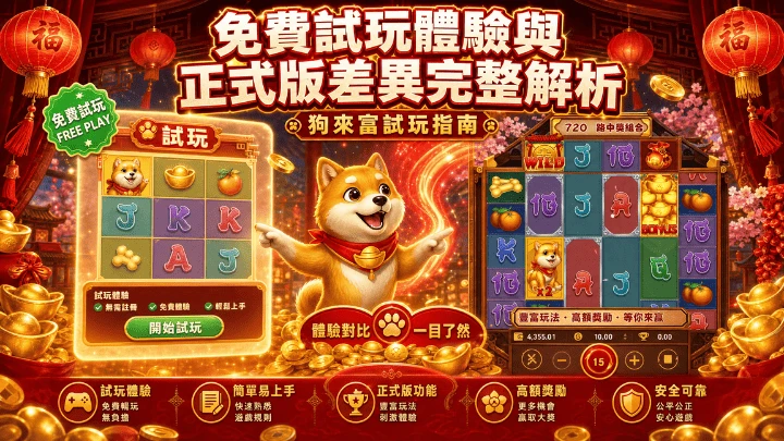 免費試玩體驗與正式版差異完整解析|狗來富試玩指南