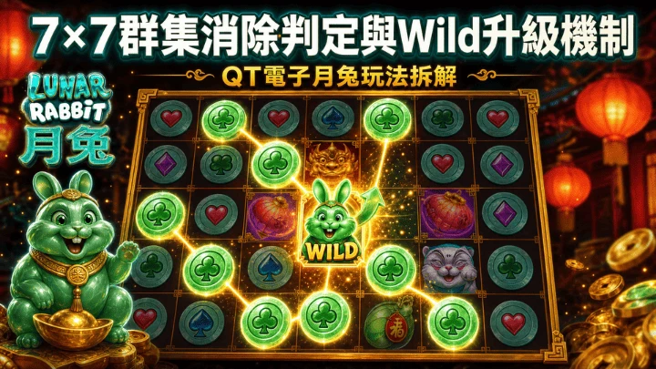 7×7群集消除判定與Wild升級機制|QT電子月兔玩法拆解