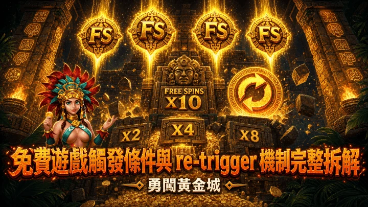免費遊戲觸發條件與 re-trigger 機制完整拆解|勇闖黃金城