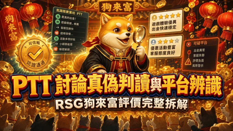 PTT 討論真偽判讀與平台辨識|RSG狗來富評價完整拆解