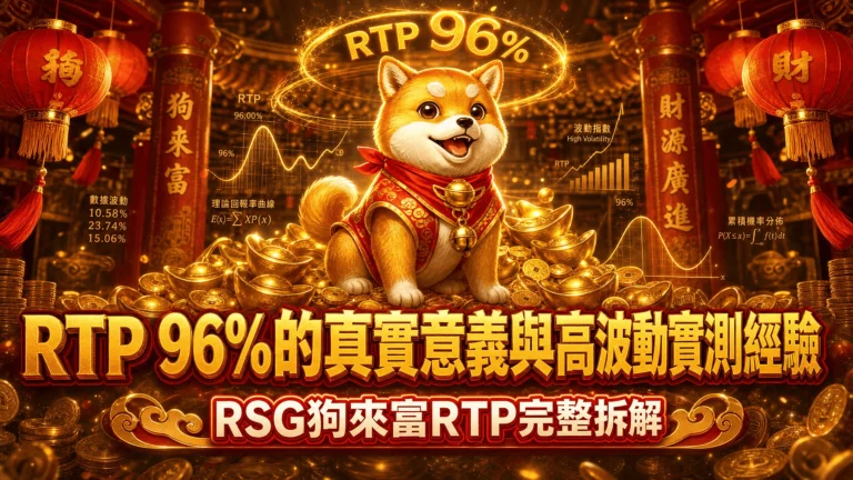 RTP 96%的真實意義與高波動實測經驗|RSG狗來富RTP完整拆解